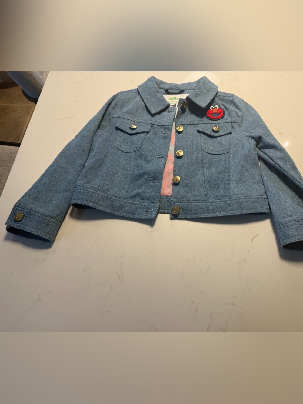 Sesame Street Light Blue Denim Jacket with Elmo Patch